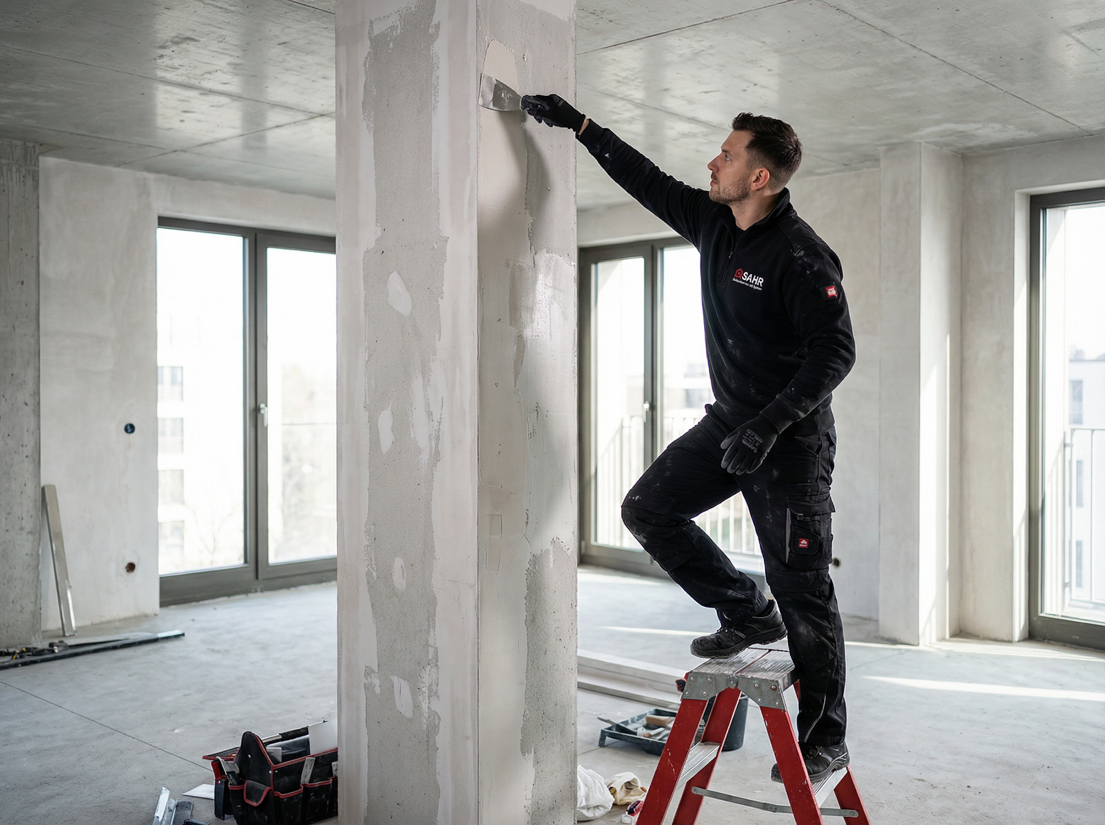 Professioneller Handwerker bei Renovierungsarbeiten in Koblenz